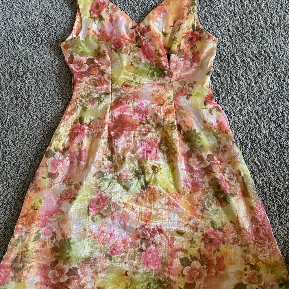 Vintage Floral Dress - Size L